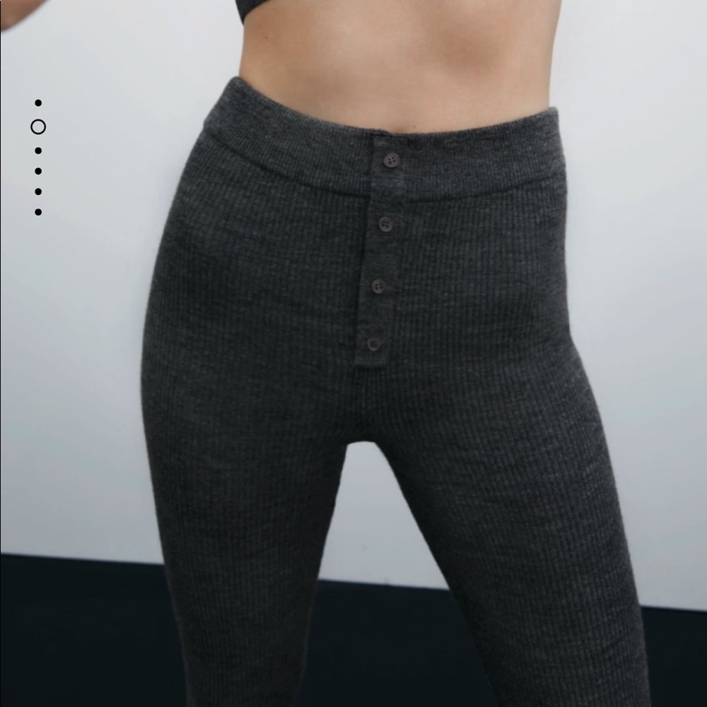 Zara wool blend ribbed leggings